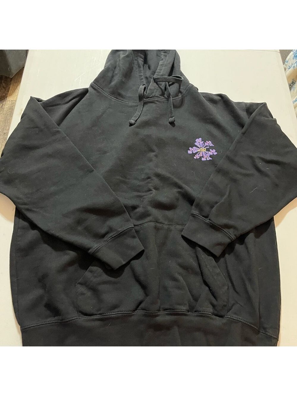 Lost Black Hoodie with Purple Accent Large